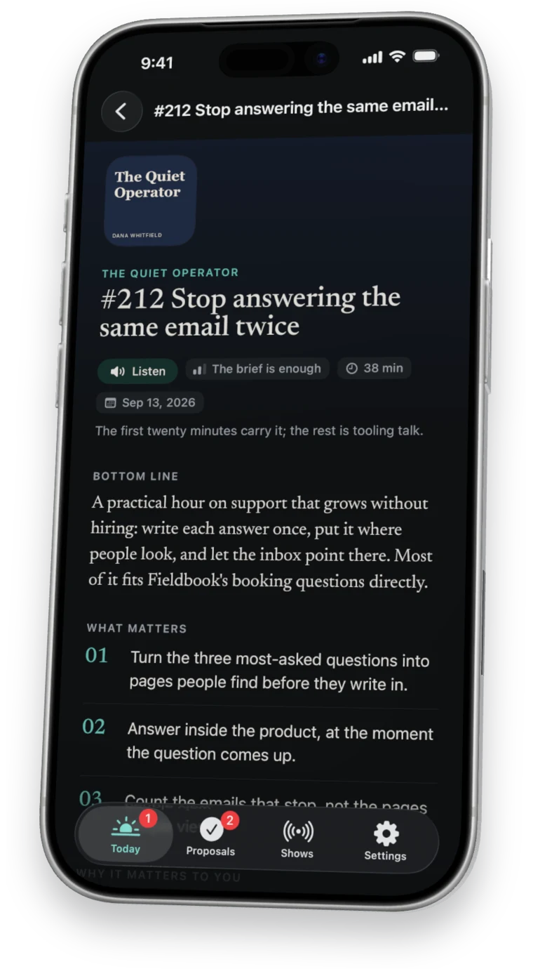 A brief in dark mode: the show, the episode, and the bottom line.