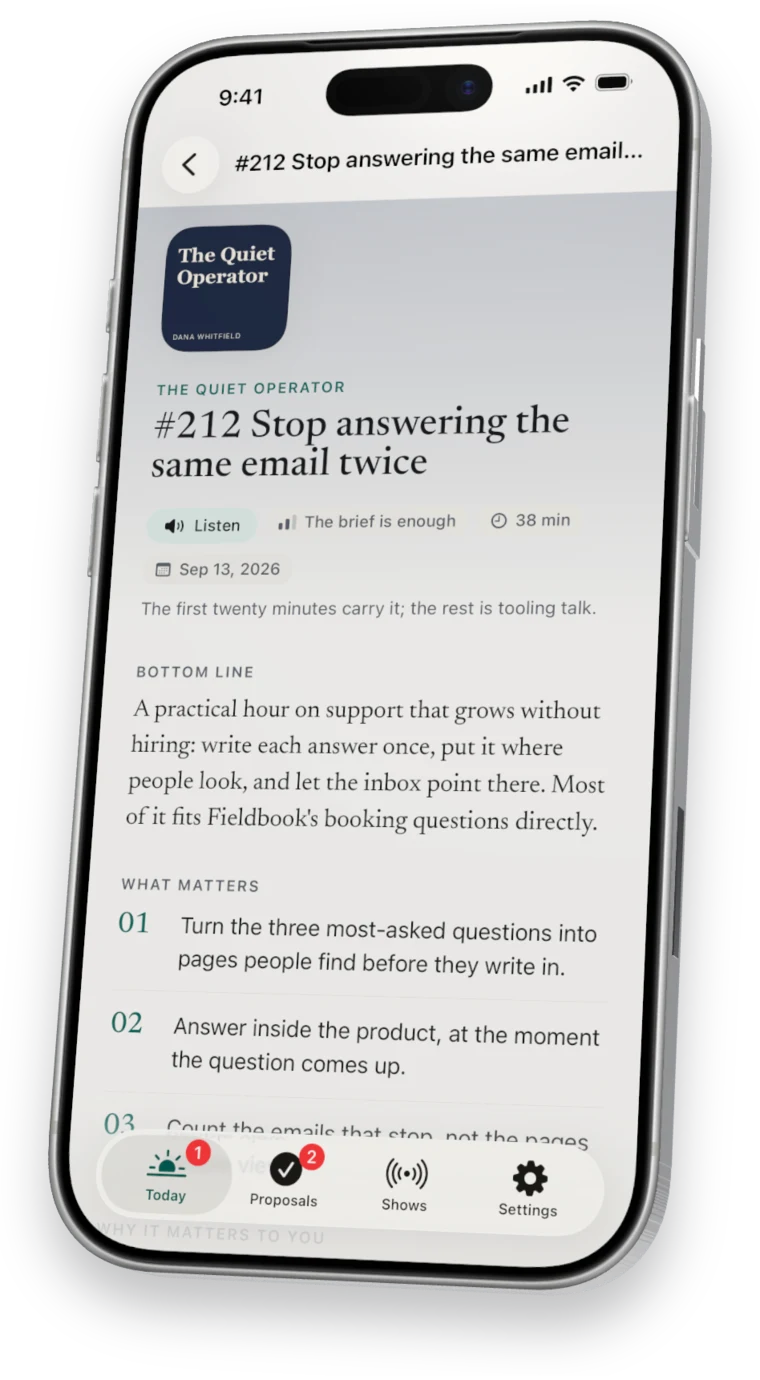 A brief with the Listen button beside its length and date.