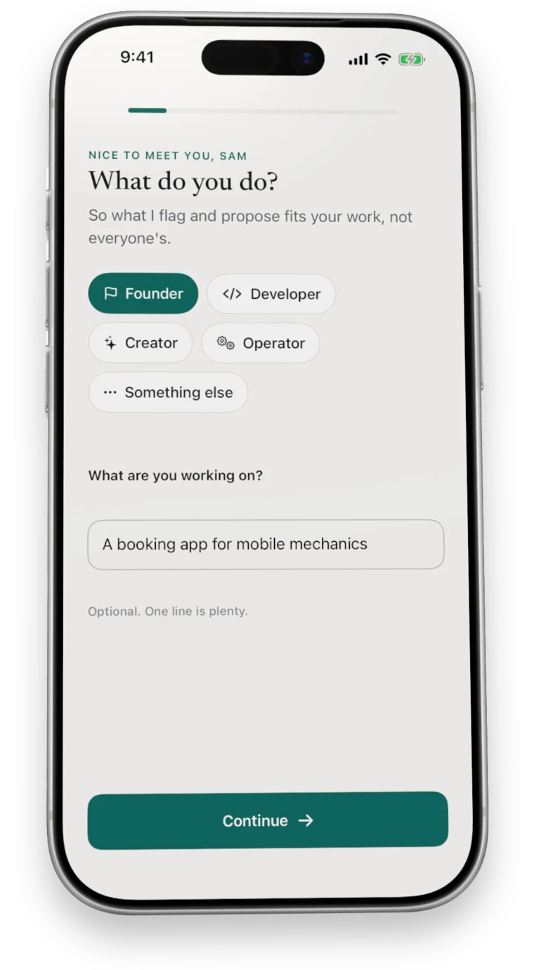 What do you do? Founder picked, working on a booking app for mobile mechanics.